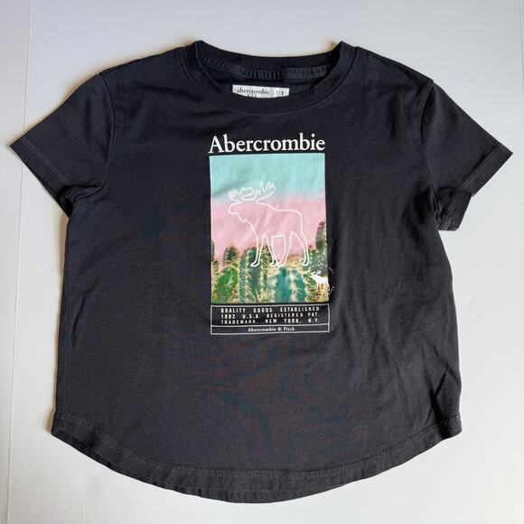 Abercrombie Kids Girls Graphic Tee Crew Neck Cotton 7/8 - Picture 2 of 9